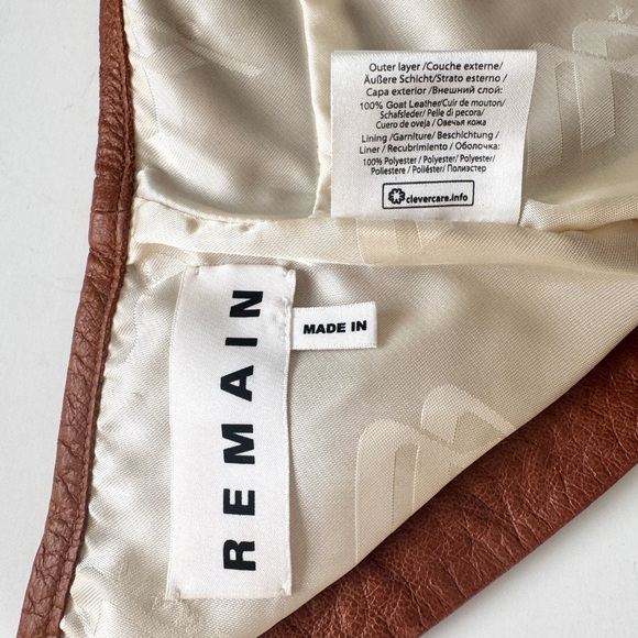 REMAIN Jules Strapless Cropped Leather Top in Brown Size 0 - Picture 4 of 7